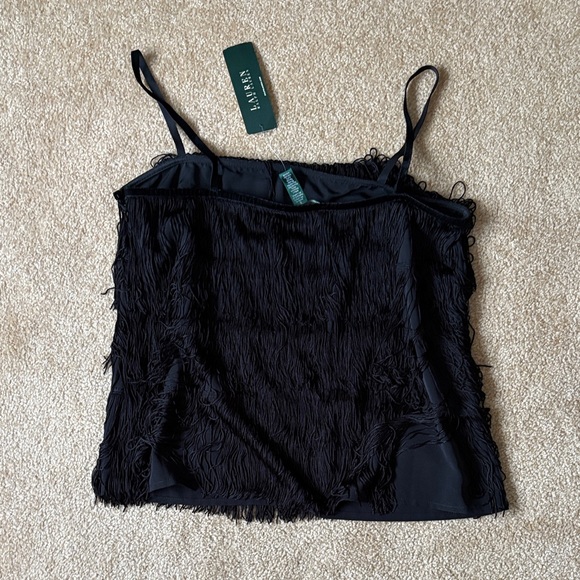 Ralph Lauren Elegant Black Camisole fringe cami size 6 - Picture 6 of 7